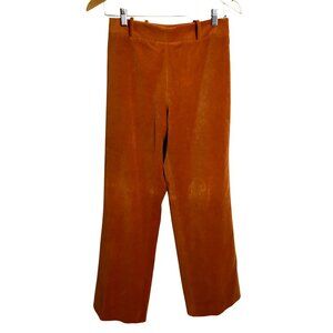 Zenobia Burnt Orange Velvet High Rise 8 Lined Luxury Cotton Blend Pant Trouser